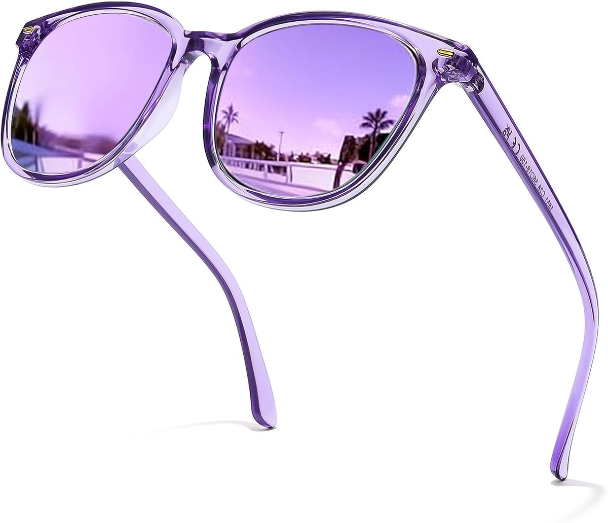 Gepolariseerde zonnebril voor dames, vierkante lens, oversized gespiegelde zonnebril met UVA-UVB-bescherming