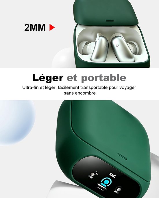 Beschermhoes voor Soundcore Liberty 5 Pro van vloeibare siliconen, schokbestendig, ultradun, krasbestendig, met karabijnhaak, compatibel met draadloos opladen, groen — afbeelding 3