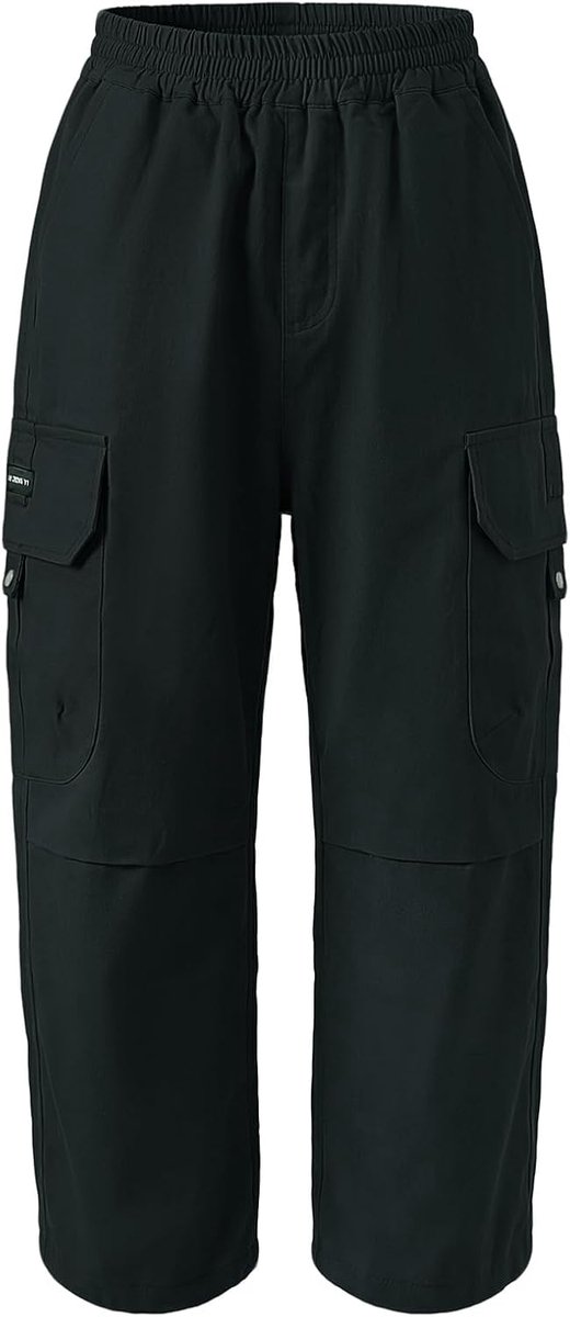 Jongens Baggy Joggingbroek Katoenen Broek Jongens Kinder Joggingbroek Elastische Taille Cargobroeken Wijde Pijpen Vrijetijdsbroek met Zakken Streetwear Sportbroek voor 7-15 Jaar