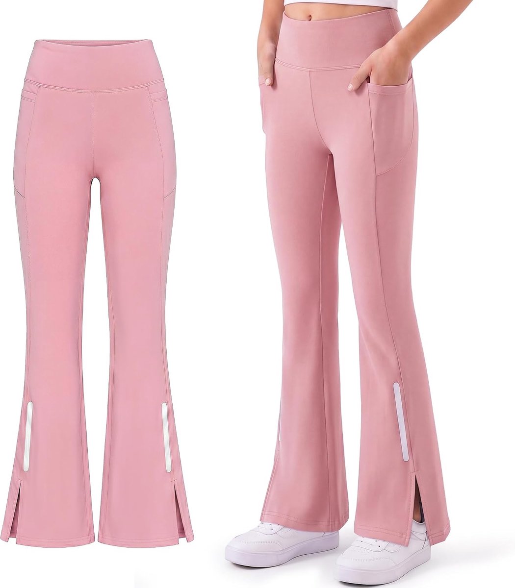 meisjeslegging met 2 zakken, broek met wijde pijpen, sportkleding voor kinderen van 7-15 jaar