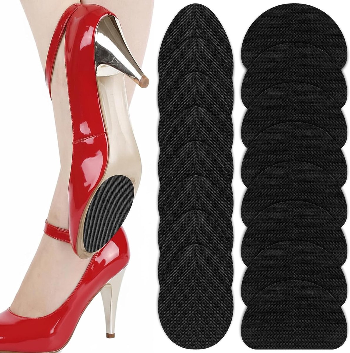 16 stuks/8 paar antislip schoenzoolkussens, zelfklevende zoolbeschermers voor hoge hakken en platte schoenen, anti-slip schoenpads voor gladde vloeren, geluidsdemping, schoenzoolreparatie