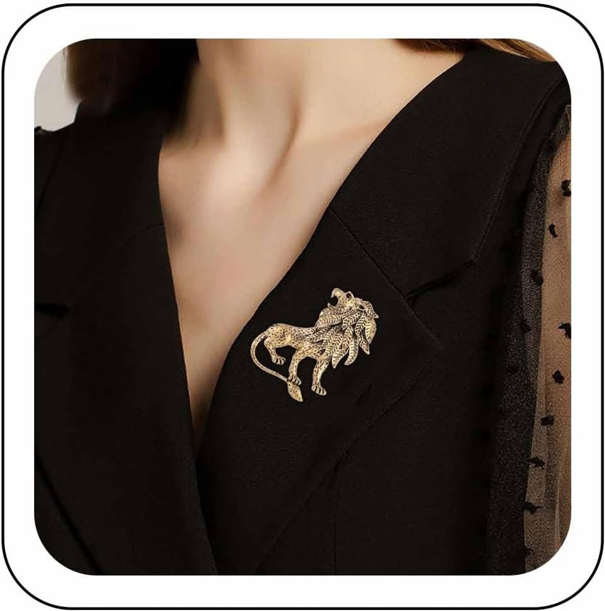 Broche Gouden Leeuw Leeuw Groen Kristal Broche Dier Vintage Revers Pin Gepersonaliseerde Lion King Pin Corsage Badges Cool Sieraden Voor Vrouwen Mannen