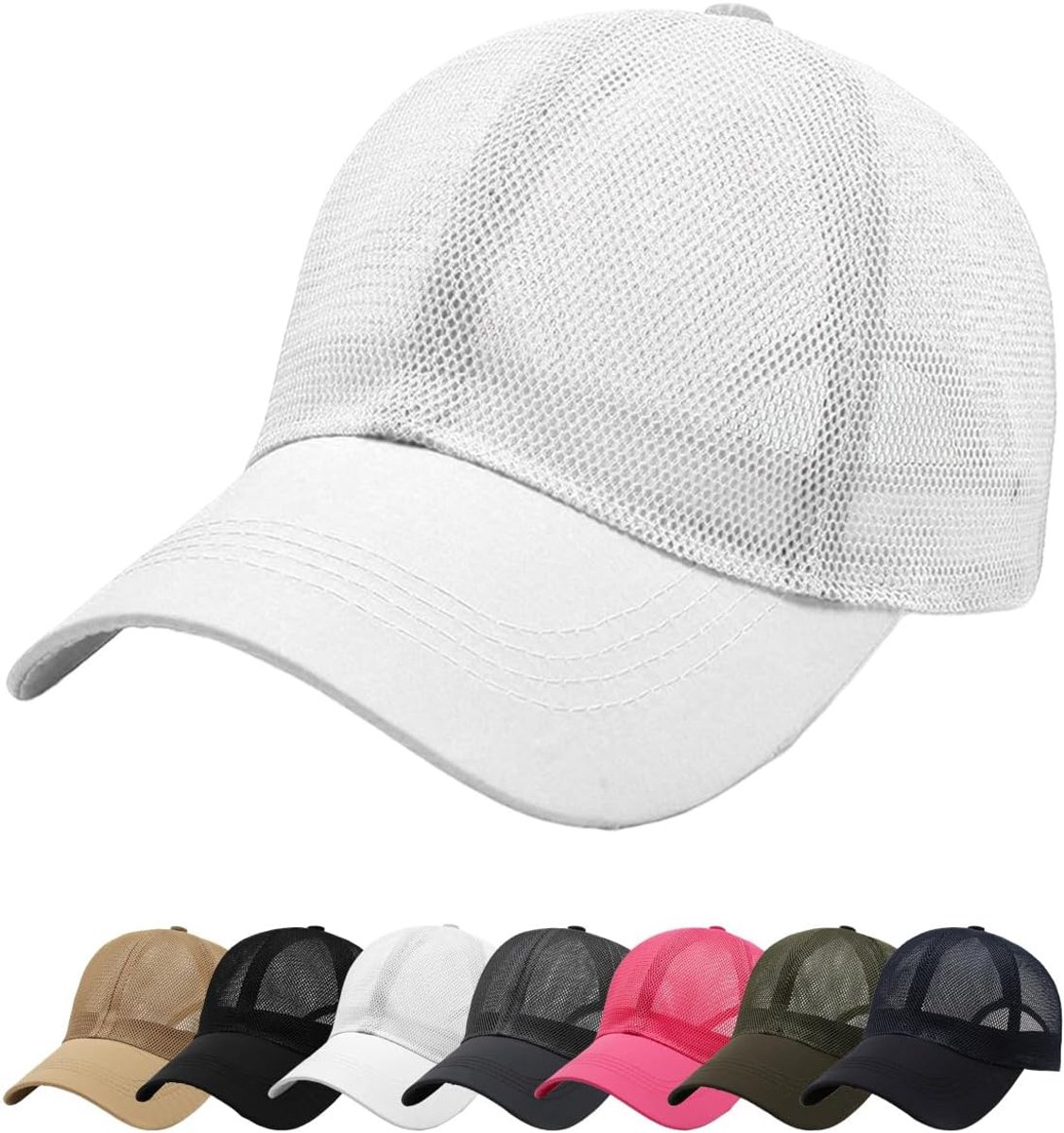 honkbalpet voor heren, zonwering, sneldrogend, mesh, opvouwbaar, wasbaar, licht, sneldrogend, sportief, voor dames en heren