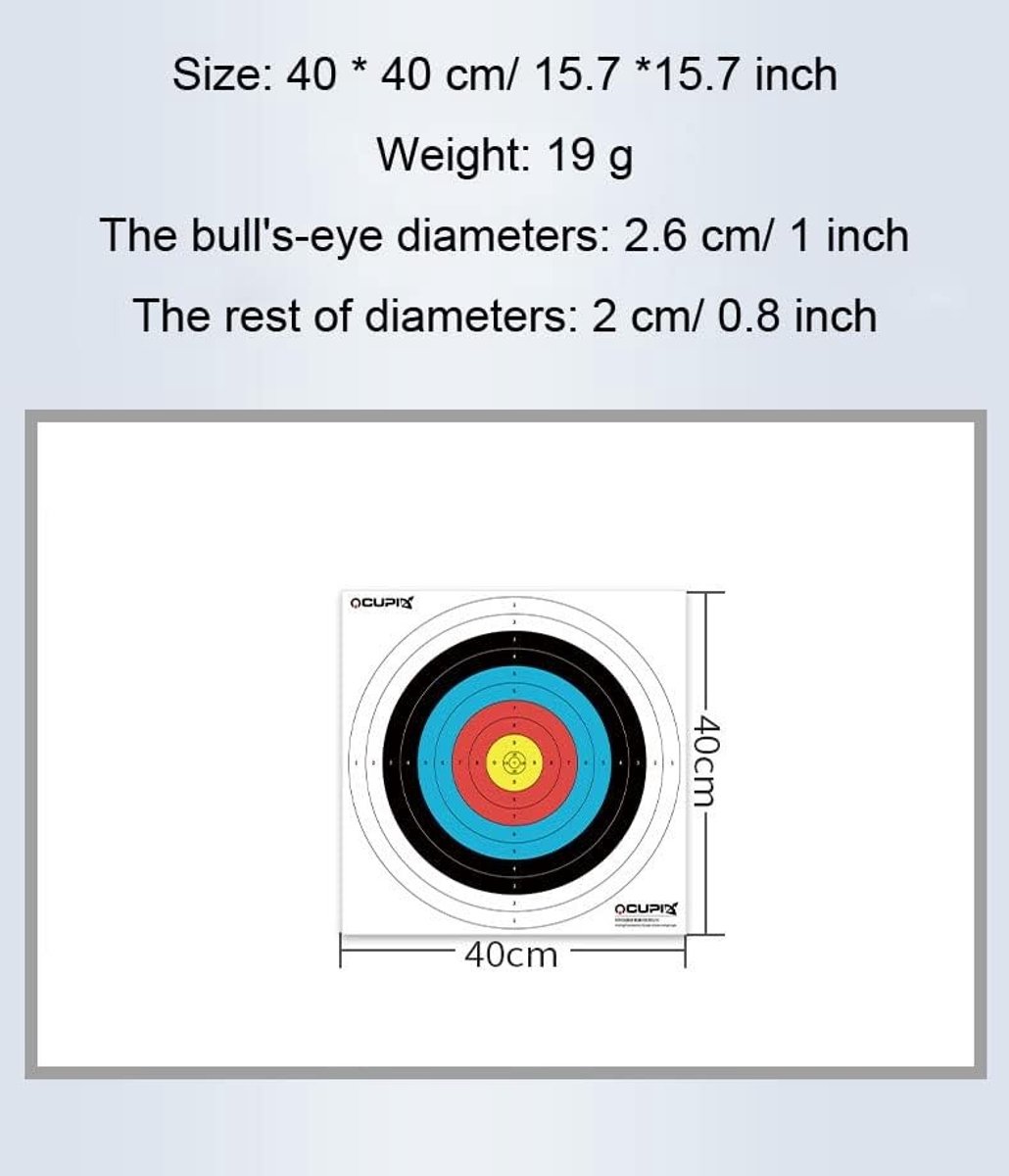 10 Stuks Dartboard Papier Reserveaccessoires voor Darttraining - Ideaal voor Precisie en Verbetering - 40 x 40 cm