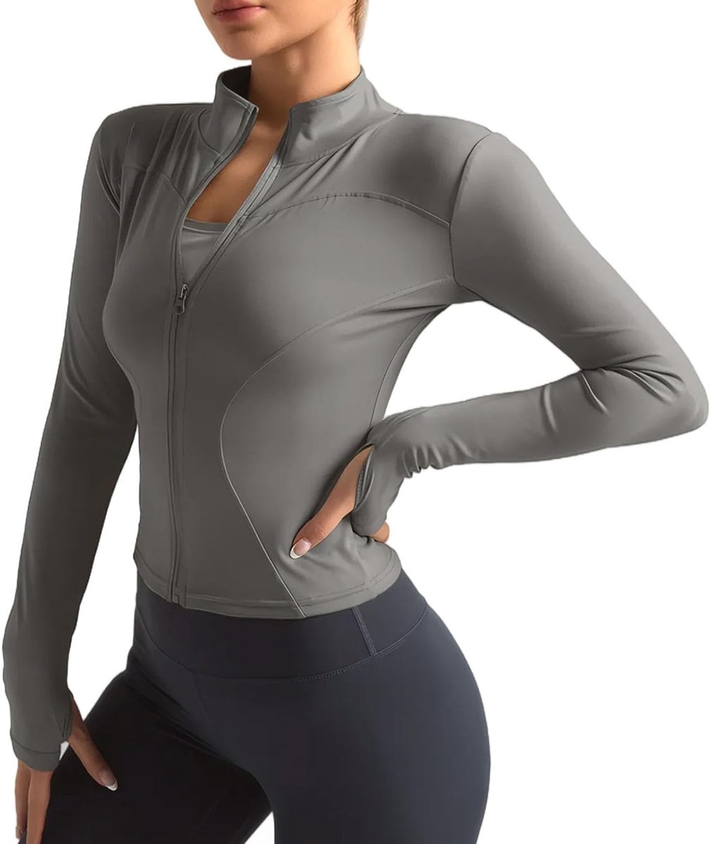 T-shirts voor dames, lange mouwen, hardlooptop, hardlopen, T-shirt, lange mouwen, top, fitness, yoga, met ritssluiting