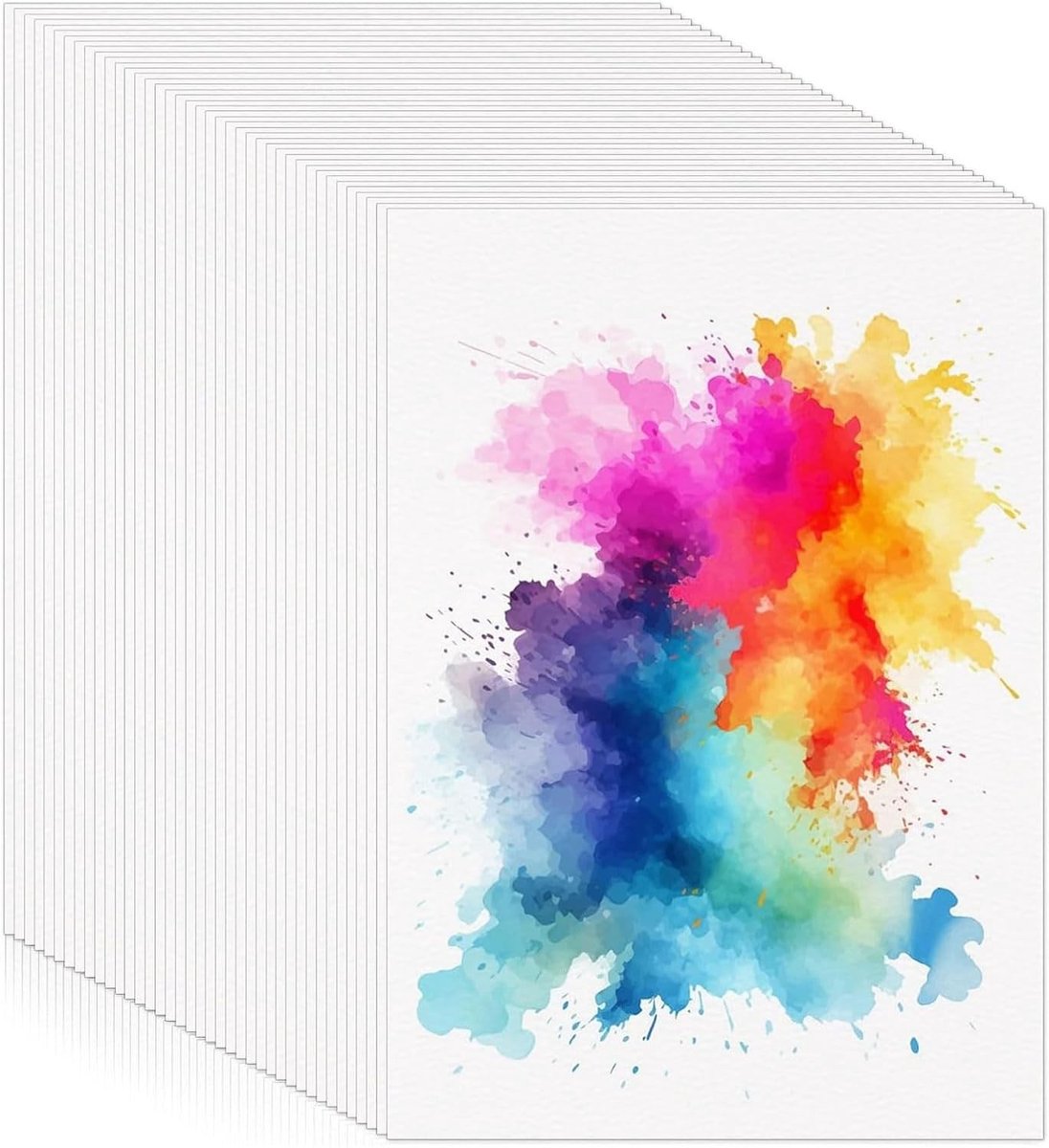 Waterverf papier A6, 60 vellen, 300 g/m², ideaal voor schilderen, tekenen en aquareltechnieken