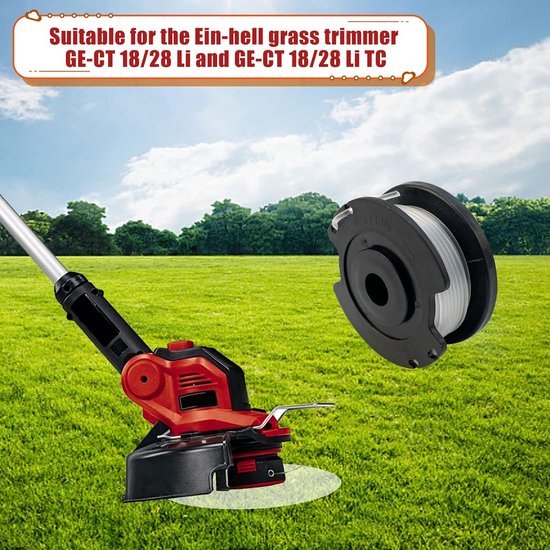 Trimmer Vervangende Spoellijn voor Ein-hell GE-CT 18/28 Li en GE-CT 18/28 Li TC, TLE-03 Vervangende Lijnspoel, 0.0" - 16Ft Gras Strimmer Line (4+1) — afbeelding 2