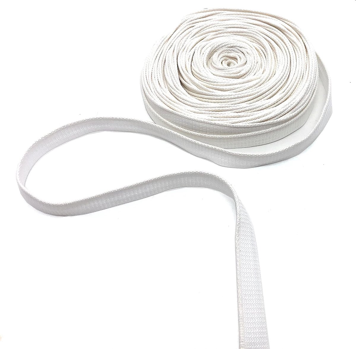 Riem van 100% polyester, katoen, voor naaien en snijden, hakbeschermers, borstelharen, banden, 27 kleuren, 15 mm, 5 mm, gemaakt in Italië (wit, 10 m)