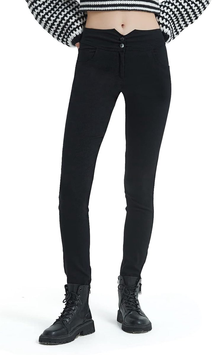 Damesbroek met hoge taille, slim, zwart, elastisch, grote maat, ideaal voor kantoor, vergadering, avond en wandelen