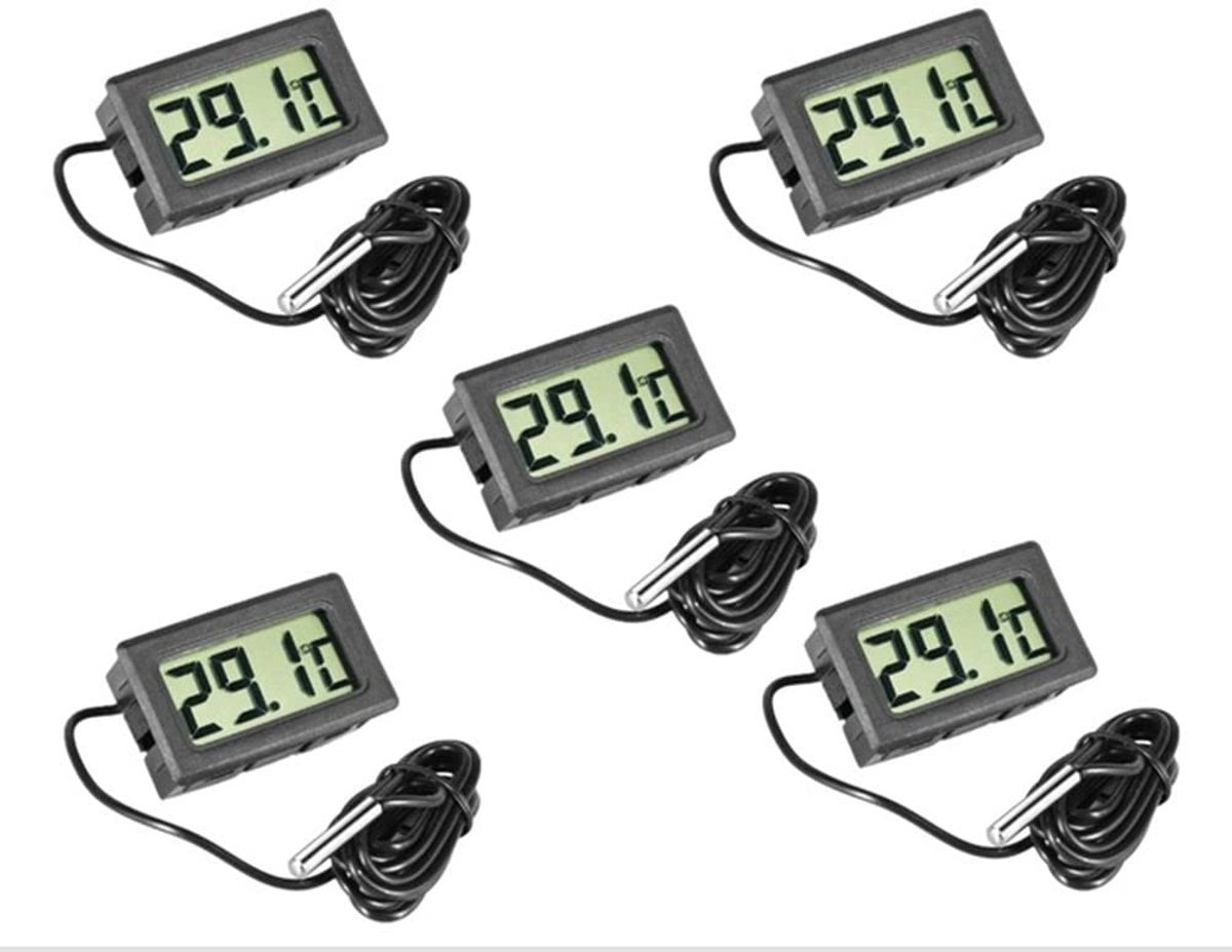 5 stuks LCD digitale thermometer temperatuursensor tester voor koelkast Freezers Aquarium