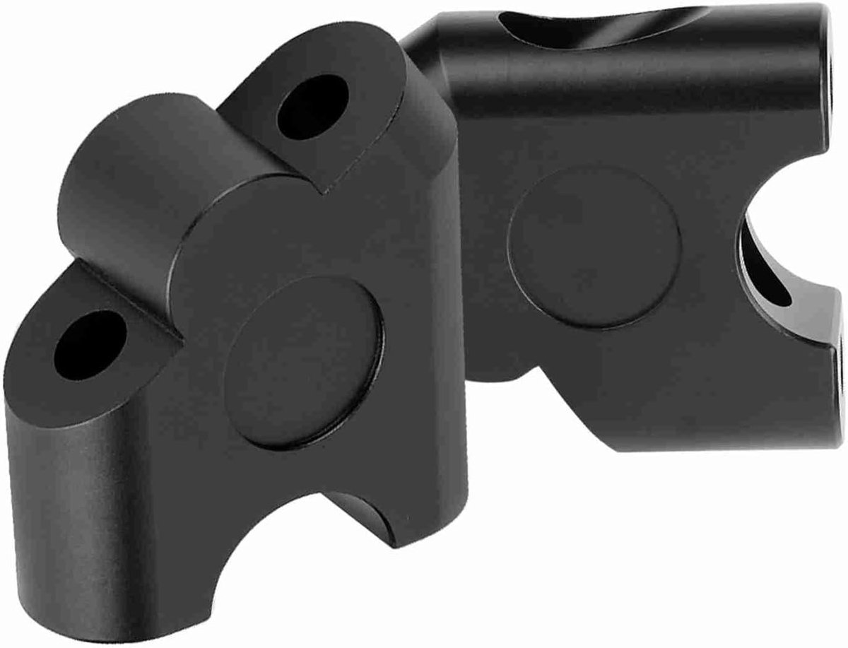2 Stuks 22mm Universele Motorfiets Handvatverhogers en Klemmen voor Verbeterde Comfort en Controle, Zwart