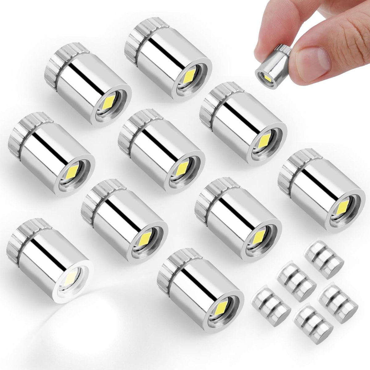 Image of 10 Stuks Micro LED-Lampjes, Op Batterijen Kleine LED-Lampjes Poppenhuislampjes Miniatuurlampje voor Papieren Lantaarn Feestdecoratie Knutselen Poppenhuisaccessoires (Wit Licht)