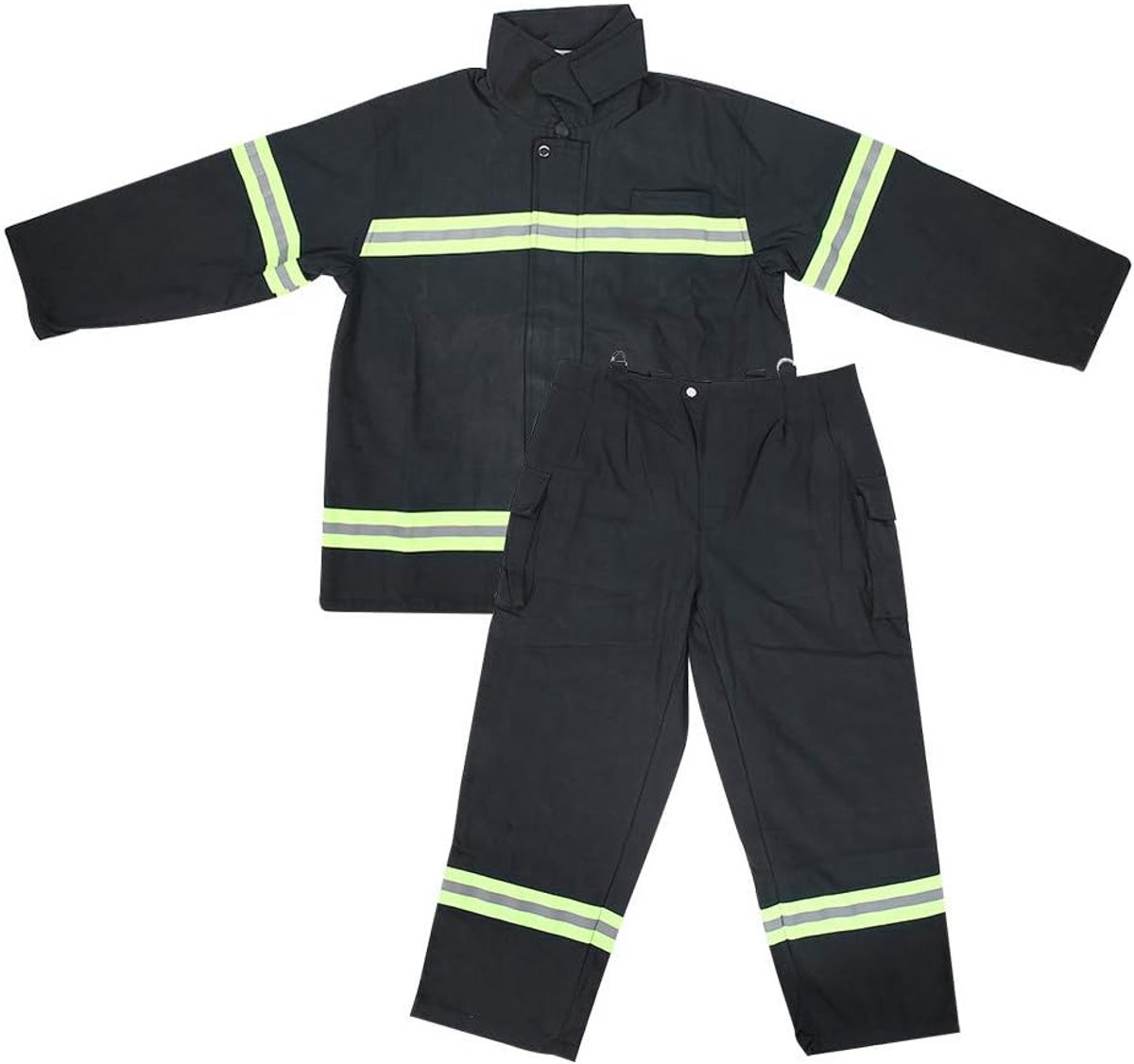 Kleding, brandwerende hittebestendige kleding, brandweerman beschermende jasbroek tot resistente hoge zichtbaarheid(L)