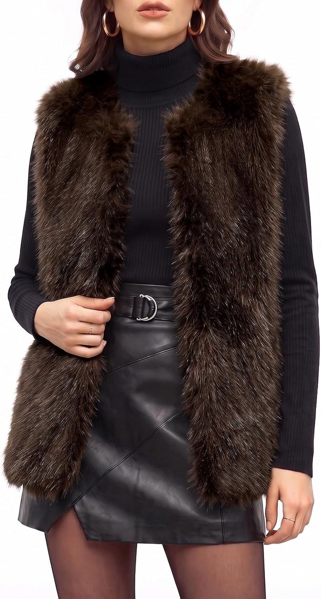 heekpek Faux Fur Gilet voor Vrouwen UK Pluizige Nep Bont Vest