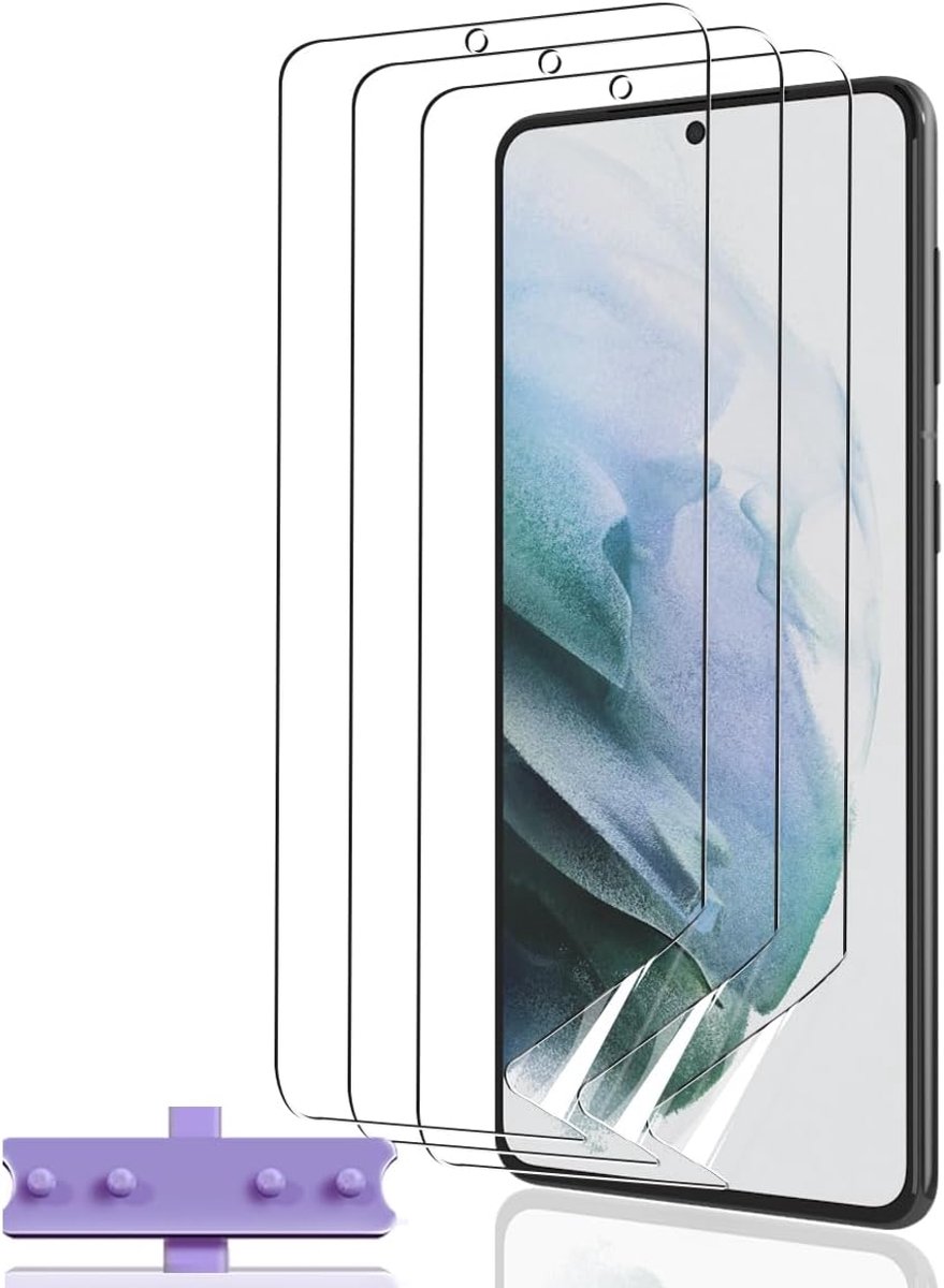 Displaybeschermfolie voor Samsung Galaxy S21 Plus [geen glas], 3 stuks, van flexibele TPU, ultra-helder, krasbestendig, maximale dekking