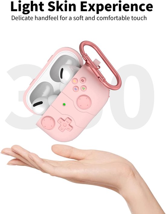 Hoes voor Apple AirPods Pro 3/Pro3 oordopjes, schokbestendig, toergy waterdicht, zacht en duurzaam, met koord, sleutelhanger en reinigingstool (roze) — afbeelding 2