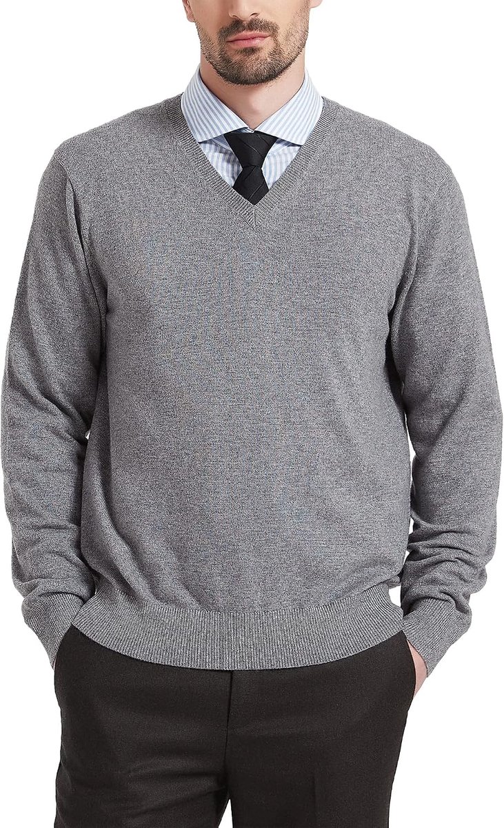 Heren Wolmix Trui Sweater Ronde Hals Kabelgebreide Pullover Sweater