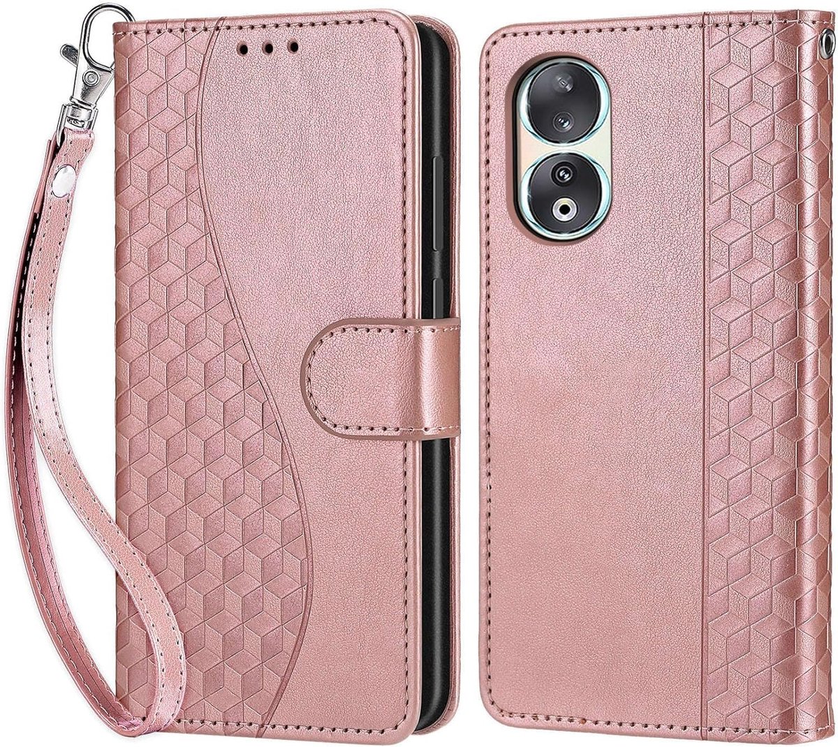 Telefoonhoesje voor Honor 90 5G, roségoud 3D