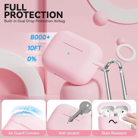 Siliconen voor AirPods Pro 3 Hoes, Light Pink — afbeelding 5