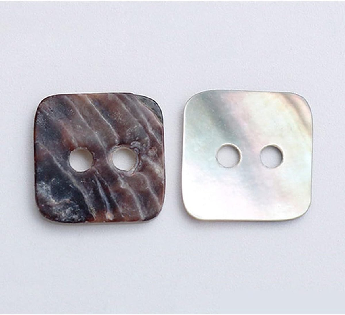 Knopen in de vorm van een hart ster bloem en vierkant van moeder van parel delicate natuurlijke schelpen voor naaien ambacht en scrapbooking