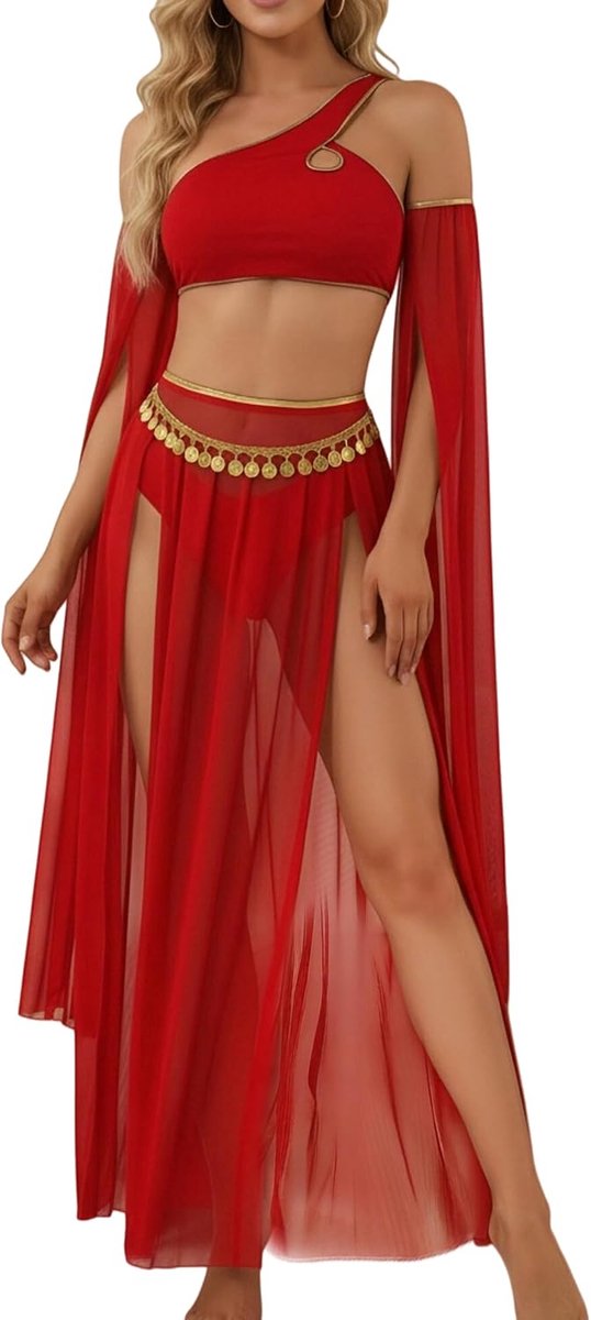 Buikdanskostuum voor dames, exotische buikdanseres, Halloween, cosplay, jurk, tops, outfit, festival, buikdanskostuum