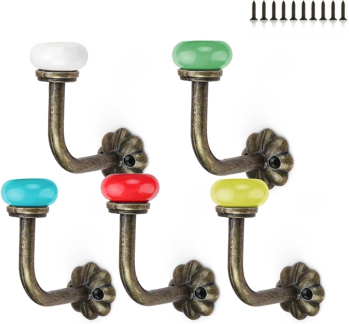 Wandhaken 5 Stuks, Kapstokhaken van Zinklegering met