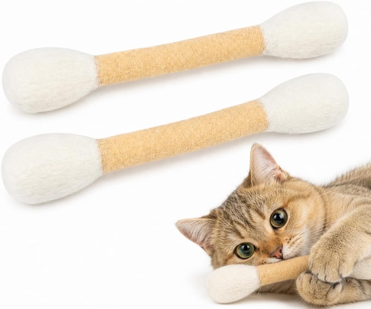 Qtip kattenspeelgoed met kattenkruid