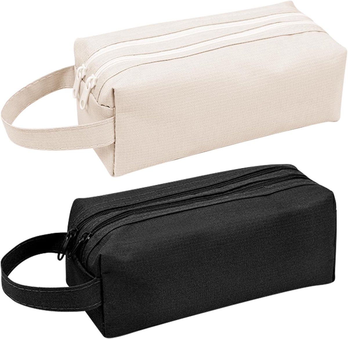 2 stuks etui voor jongens, zwarte etui, ritssluiting, zwart duurzaam etui voor briefpapier, multifunctionele pennenzak voor school, universiteit, kantoor