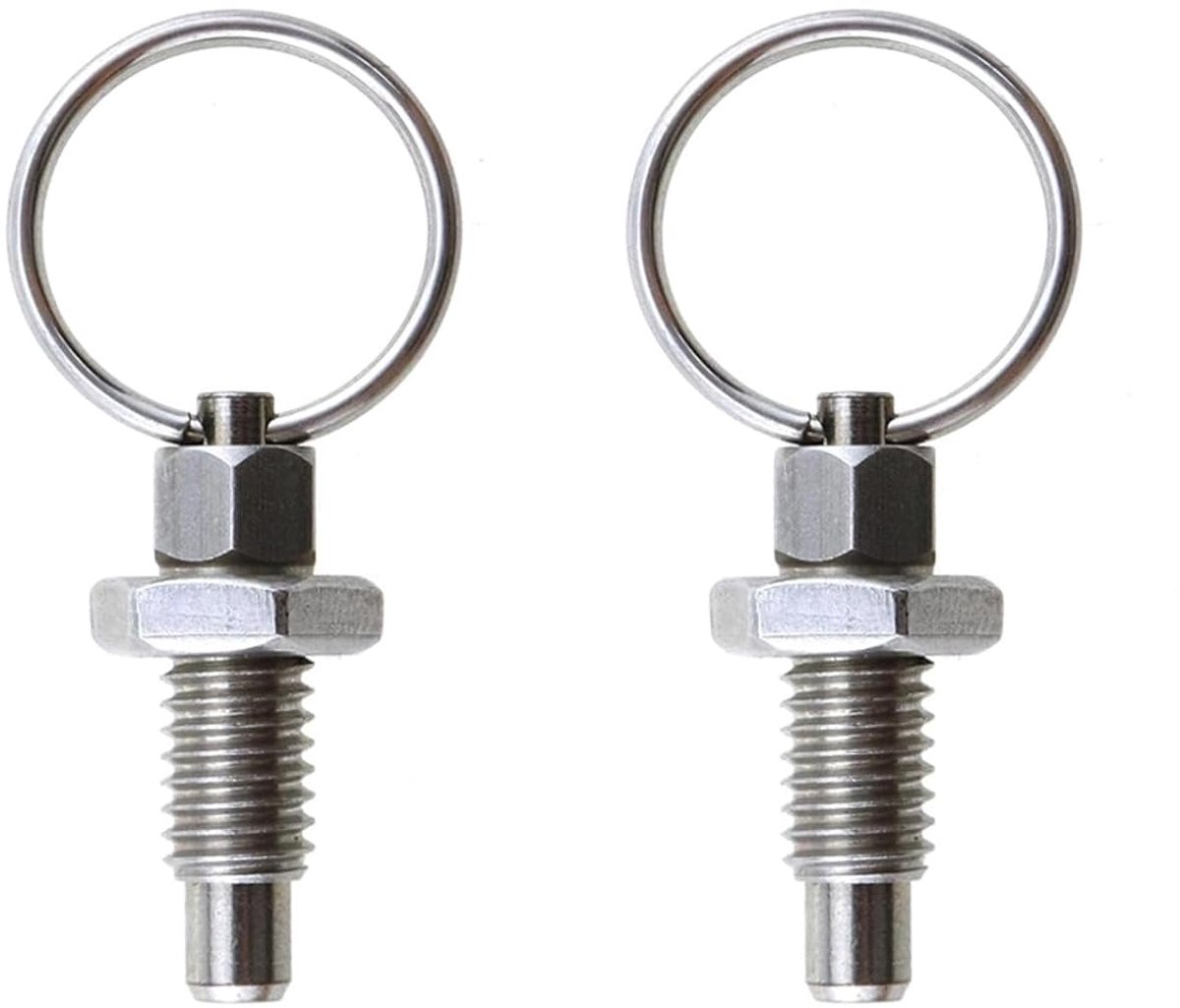 2 stuks veerplunjers met trekring, roestvrijstalen borgpen, intrekbare indexeerzuiger voor industriële apparatuur (M12)