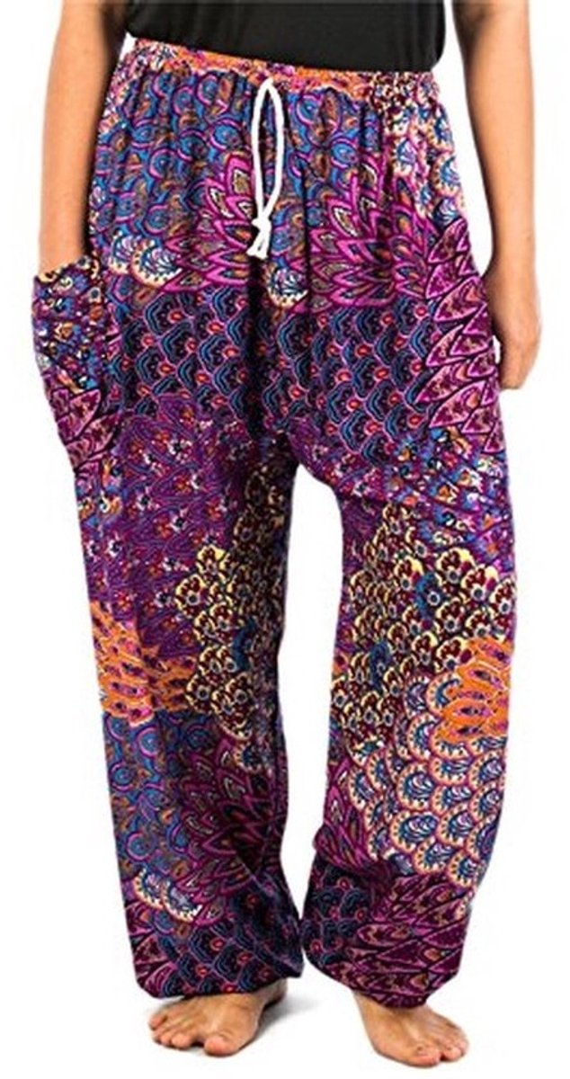 Harembroek voor dames - S-4XL, ideaal voor yoga, boho, hippie stijl, strand, reizen, lounge en slaapmode