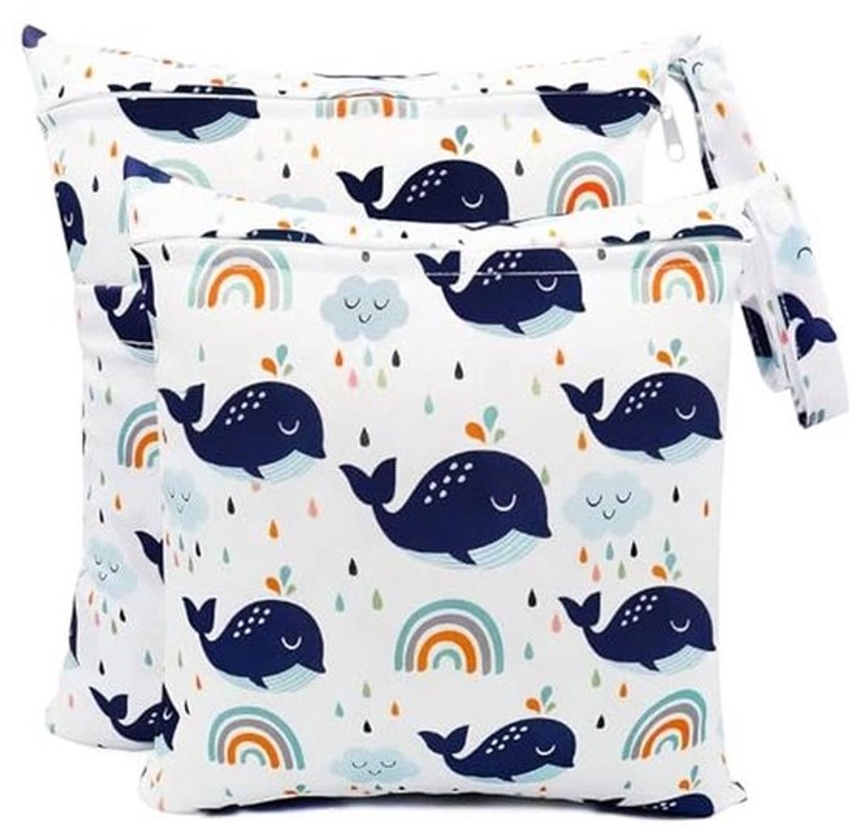 Waterdichte natte tas voor kleuterschool - set van 2 waszakken voor zwemspullen en stoffen luiers