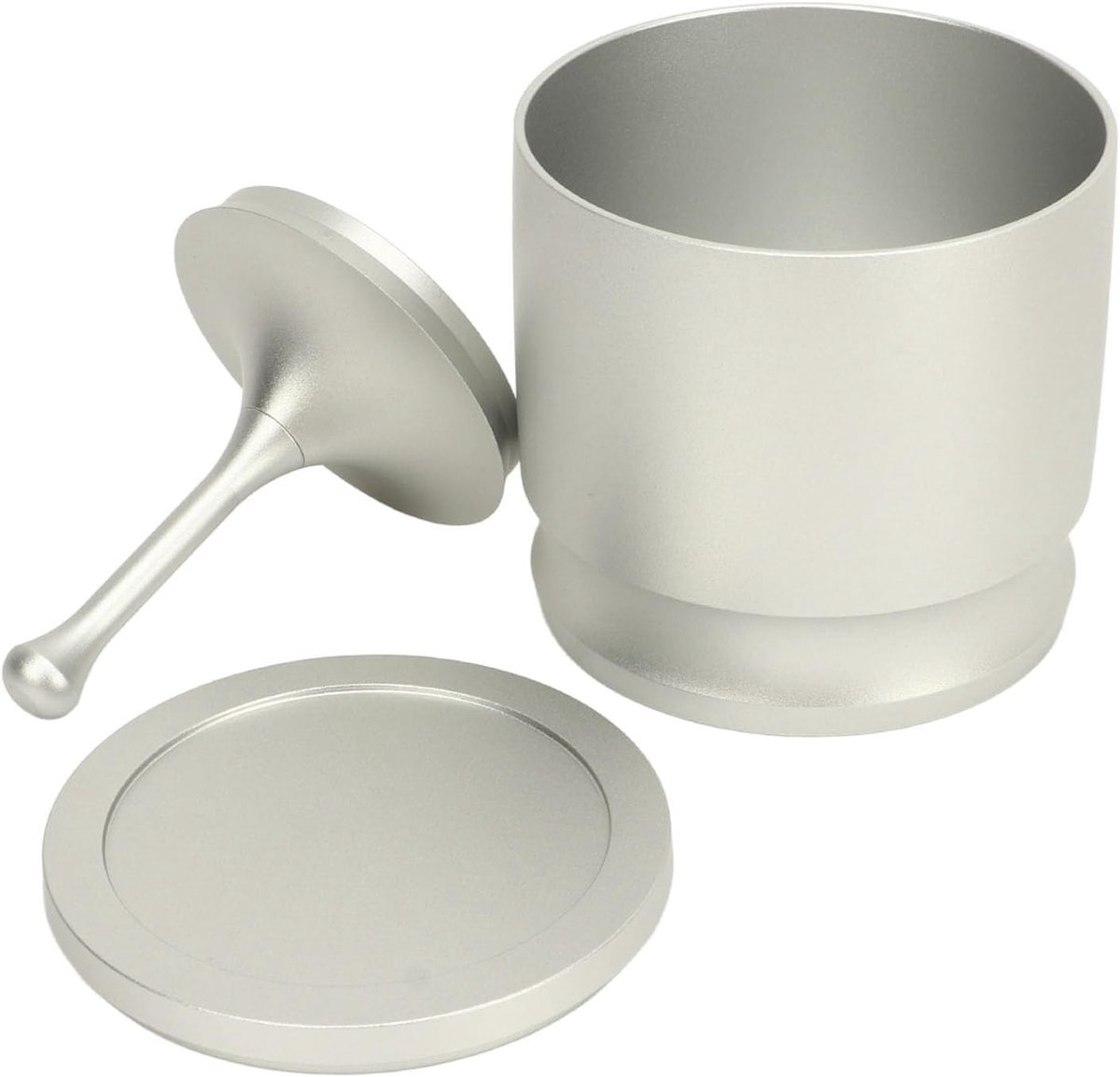 Blindenjacht, 58 mm van aluminiumlegering, anti-vliegende koffie, stofringen, doseerringen, print (zilver)