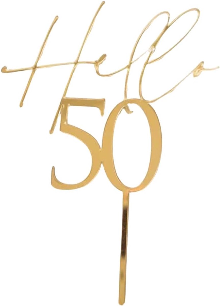Verjaardagsfeesten getal 50 acryl taartdecoratie goud 1 stuk