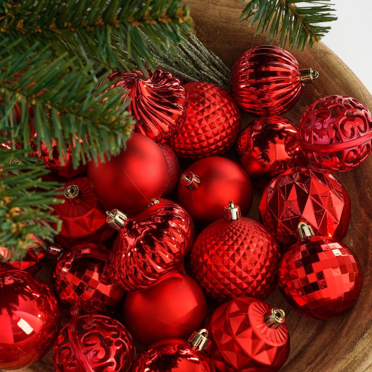 Mica Decorations Kerstballen Set - 60 Stuks - Ø7 cm - Onbreekbaar - Rood – foto 2