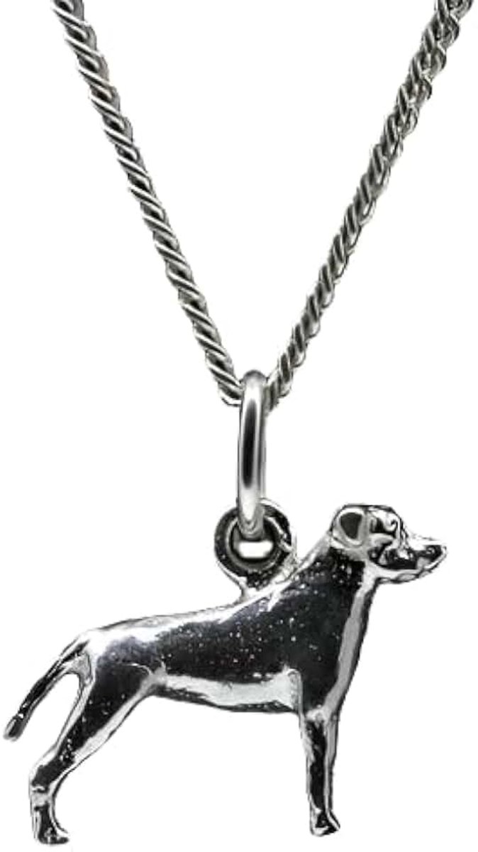 Bull terrier oren gecoupeerd ketting hanger - klein