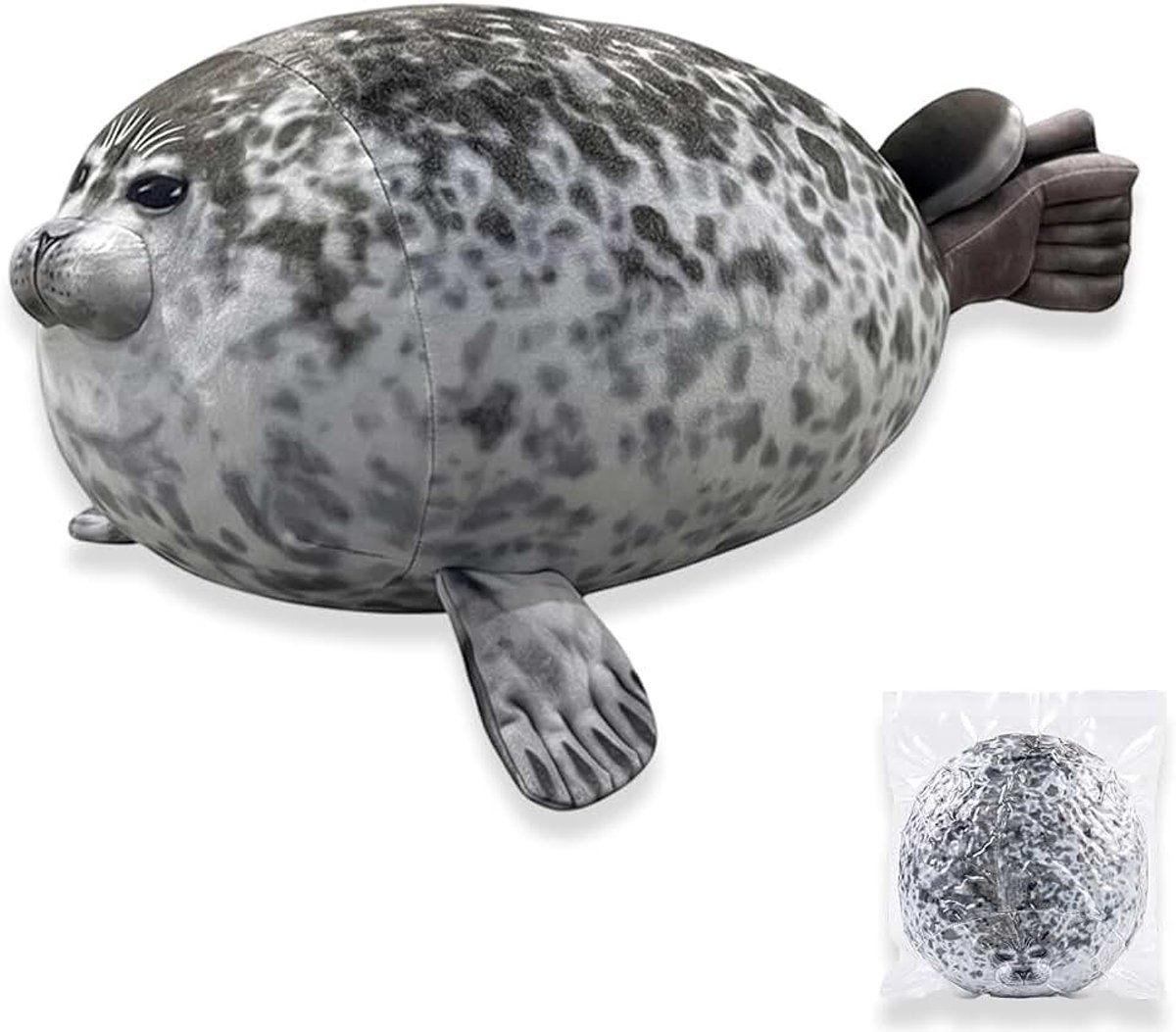 Knuffeldier, 30 cm, zacht pluche dier, zeehond, knuffelkussen, pluche figuur, oceaandier, decoratie en cadeau voor kinderen en volwassenen