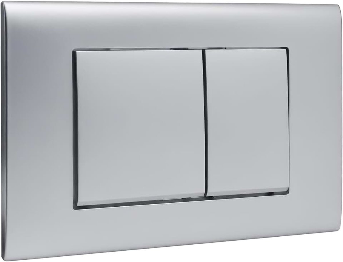 Bedieningspaneel voor ophangtoilet, compatible met Geberit Sigma20, UP300 en UP320, met dubbele spoelfunctie, met afmetingen 246x164 mm（zilvergrijs）