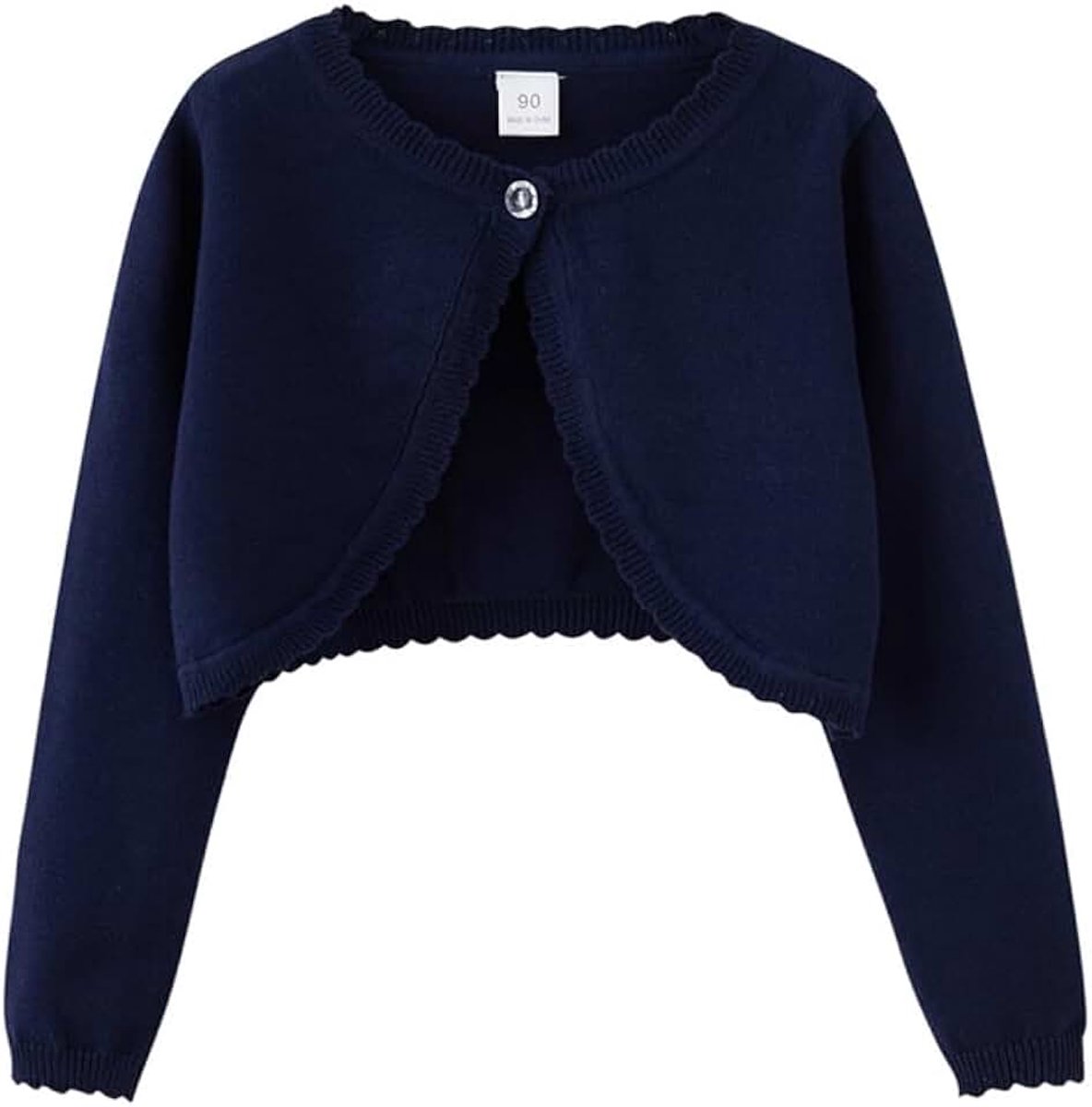 Vest voor meisjes, lange mouwen, katoenen bolero-sweatshirt met één knoop, bruiloft, feestjurk, jas, gebreide kleding, voor 1-14 jaar