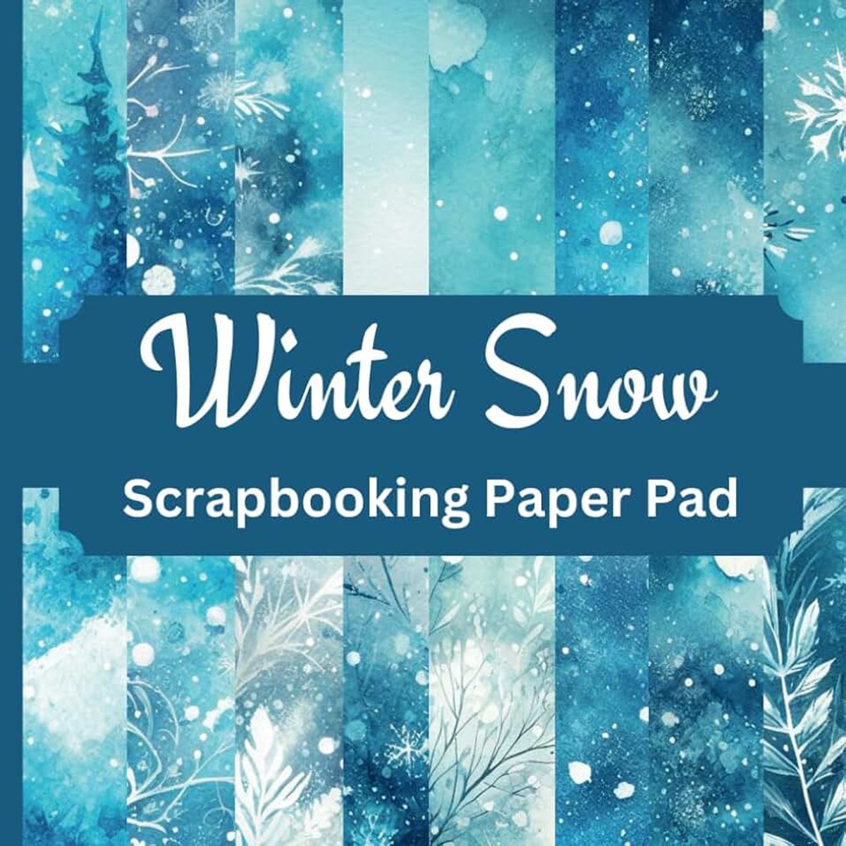Snow Scrapbooking Paper Pad: 24 Pages ( 8 Designs x 3) of Single Sided, Non Perforated Craft Decorative Sheets for Ephemera, Card Making, ... Gift for Scrapbooker. 8.5 inches x 8.5 inches