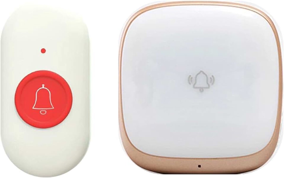 1 stuk draadloze Caregiver Pager, alarmknop voor senioren, persoonlijke noodalarmknop voor senioren, familie, patiënten