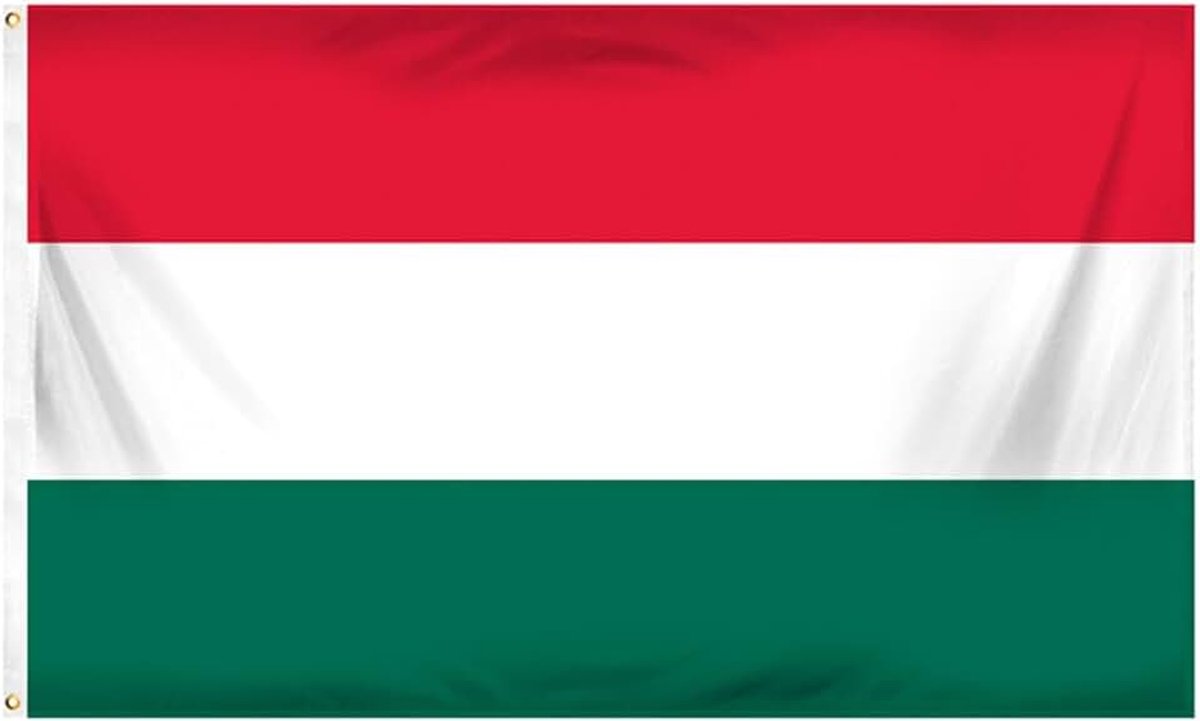 Hongarije - 90x150 cm - Hongaarse vlag - Met ophangringen - Flag Hungary - Jonyx