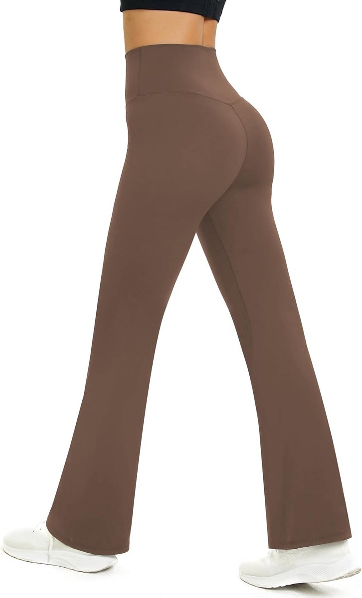 Yogabroek voor dames, uitlopende sportbroek met hoge taille, buikcontrole, training, fitness, joggingbroek