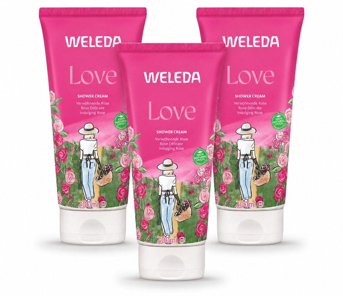 3 x WELEDA - Douchecrème Aroma Shower Love - 200 ml - Voordeelverpakking - 3 stuks