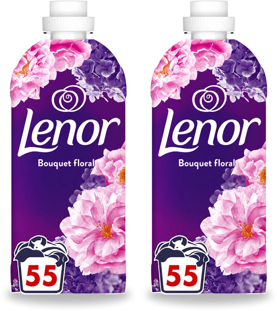 2 x Lenor - Wasverzachter - Bloemenboeket - Fris & Zacht - 55 Wasbeurten - Bulkverpakking - 2 stuks