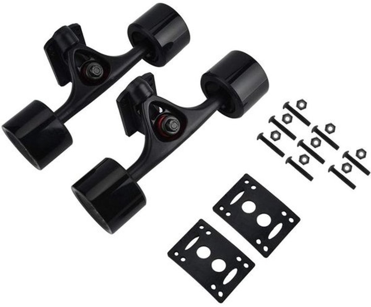 2 piece/set 10.24 inch skateboard longboard truck combo set met Wheel Riser Pad - bearing - hardware accessoires