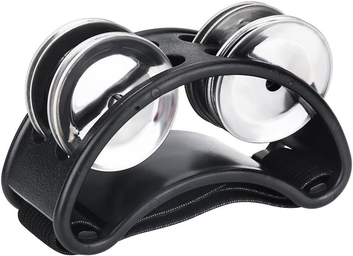 1 Pc Voet Tamboerijn Percussie Instrument Metalen Jingle Bell Accessoires:(zwart)