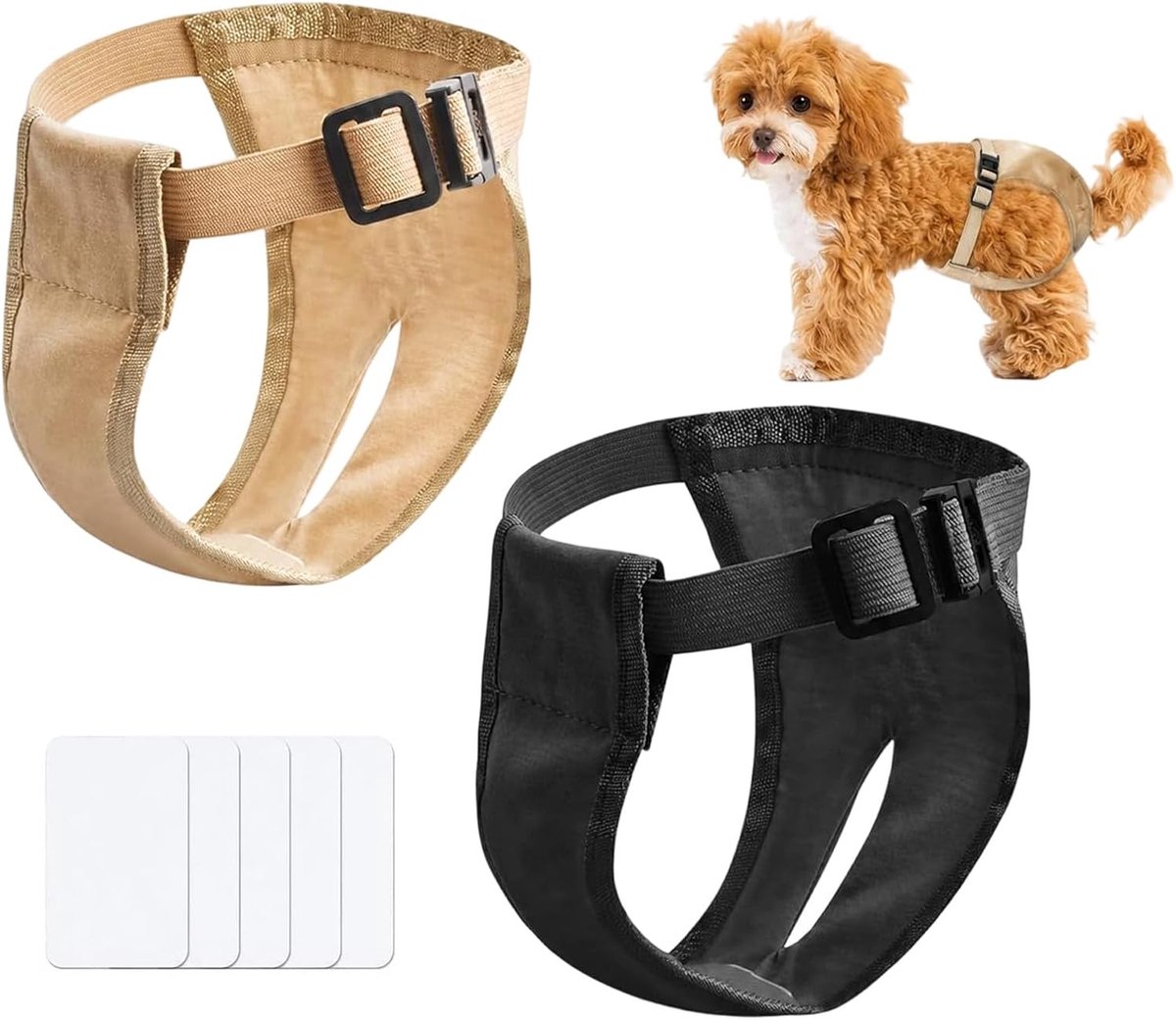 Luiers met 6 Maandverband Verstelbare Beschermende Broek voor Vrouwelijke Honden in Warmte Maandelijkse Bloeding Fysiologisch Wasbare Broek (XL)