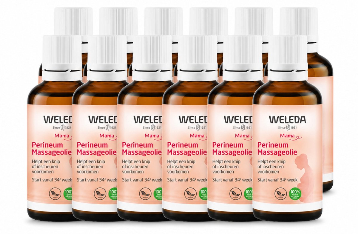 12 x WELEDA - Perineum massageolie - Mama & Baby - 50 ml - Voordeelverpakking - 12 stuks