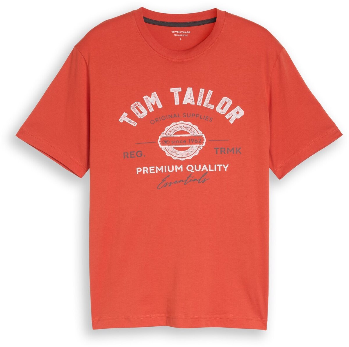 Tom Tailor - T-shirt met logoprint - Maat L - Chili Orange