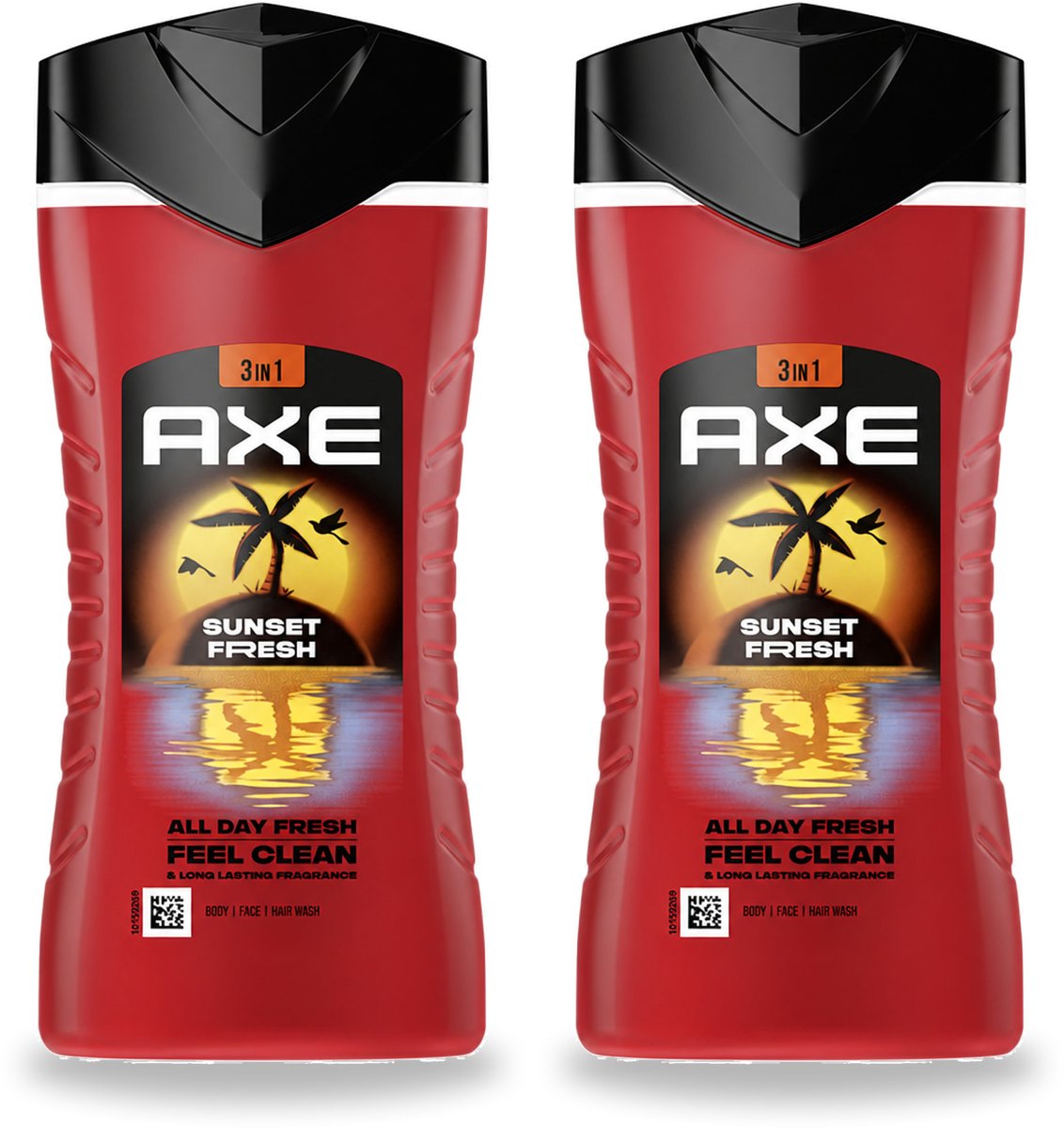 2 x Axe – Douchegel 3-in-1 – Sunset Fresh – 250 ml - Voordeelverpakking - 2 stuks